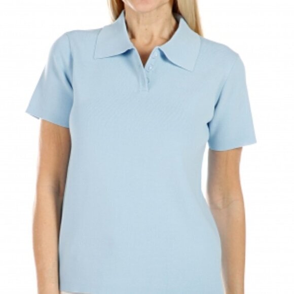 HILARY Macmillan BNWT Ribbed Top Polo Large Button - Picture 1 of 8